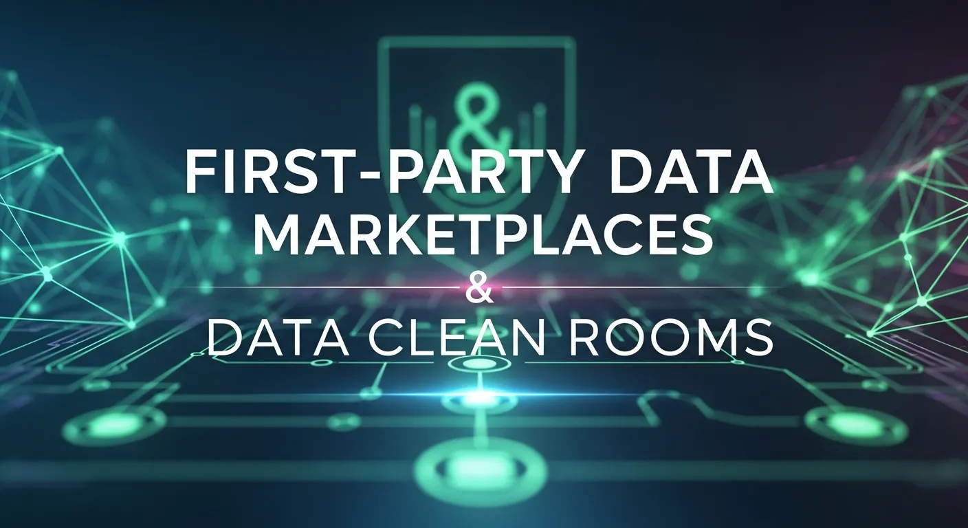 Visual explaining how first-party data marketplaces and data clean rooms work for advertisers.