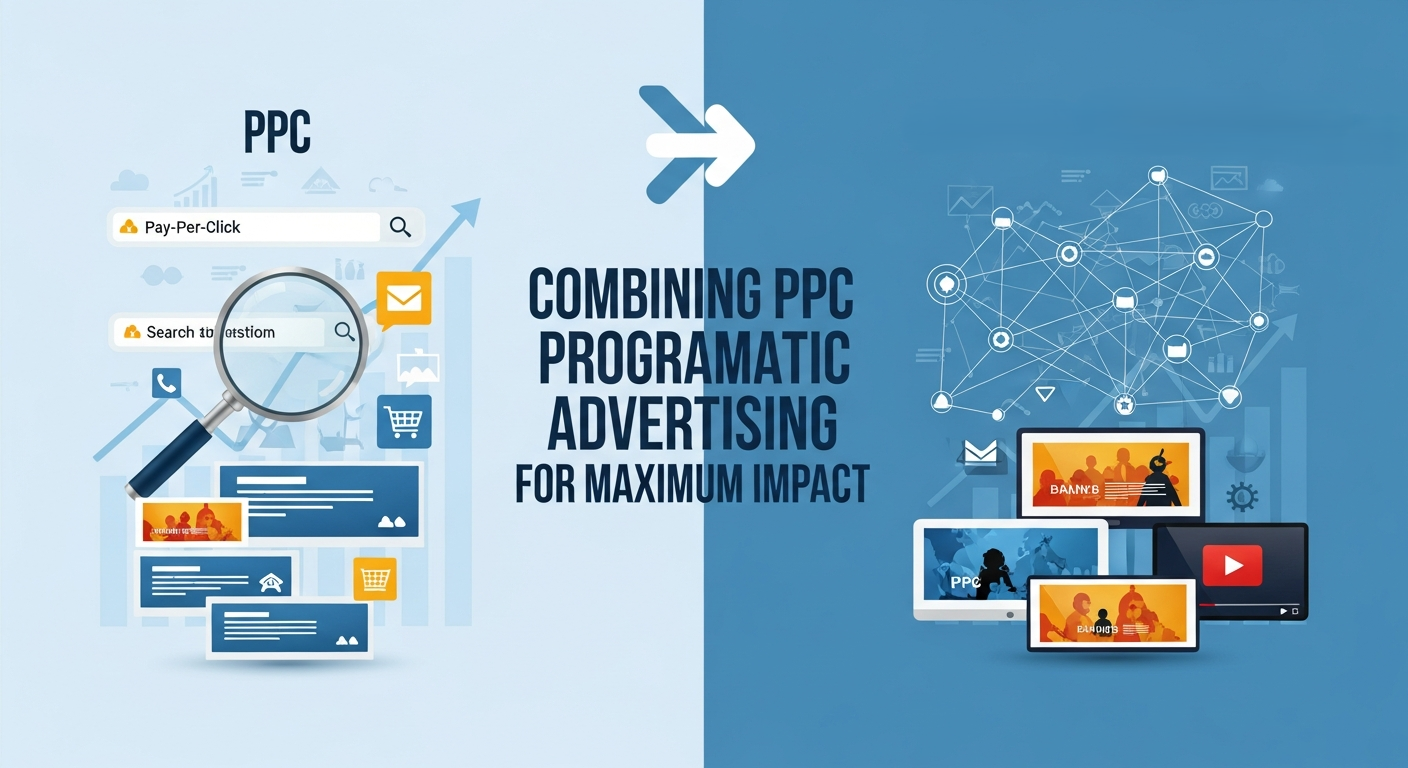 Marketing funnel illustrating synergy between PPC ads and automated programmatic advertising
