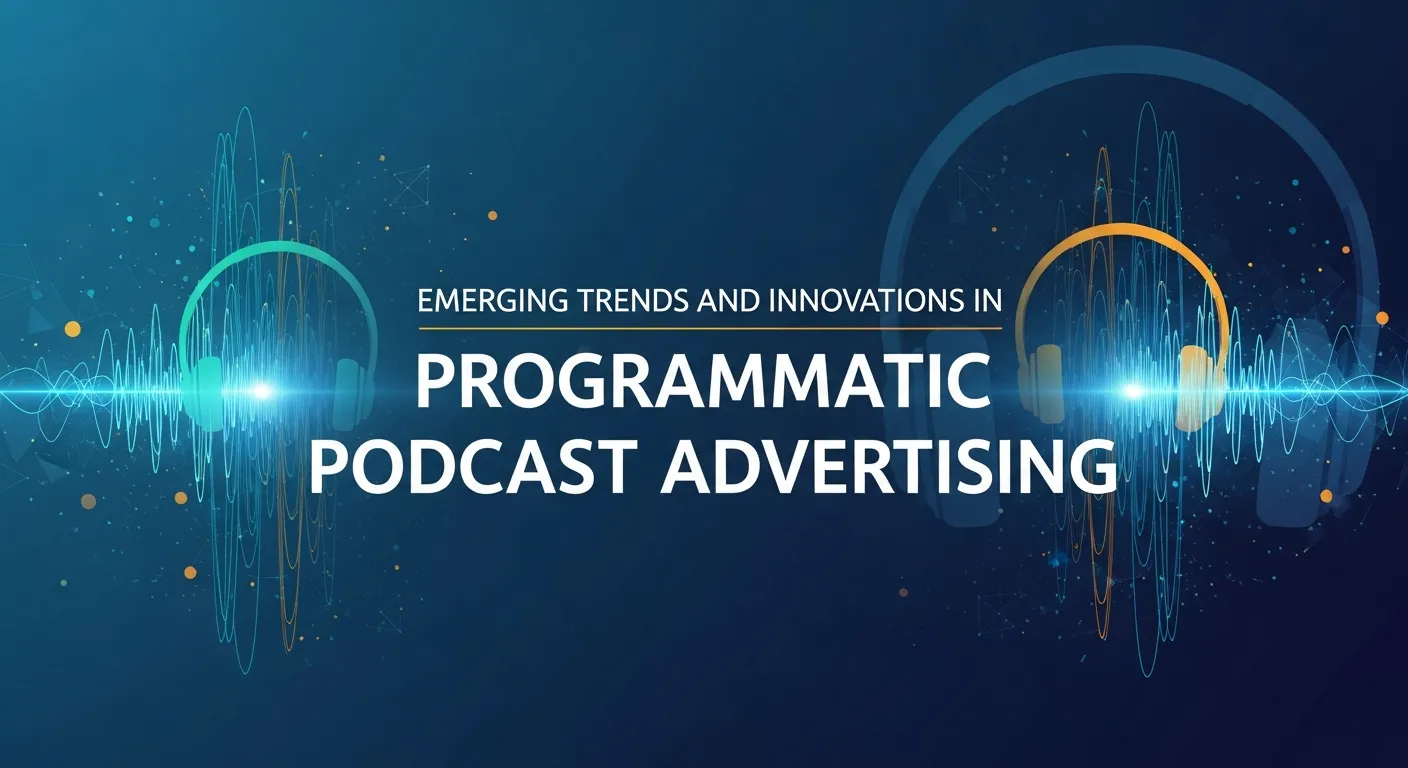 Visual showing the latest trends and innovations in programmatic advertising for podcasts
