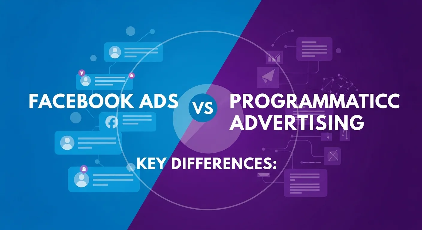 Comparison chart highlighting key differences between Facebook ads and programmatic advertising