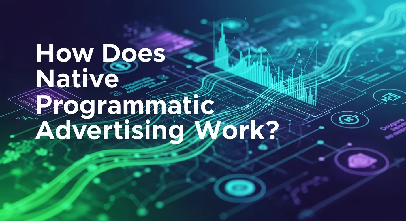 Flowchart illustrating how native programmatic ads are served in real time within content feeds