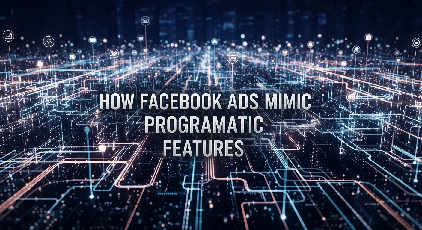Illustration showing how Facebook ads mimic programmatic features such as automation, targeting, and optimization