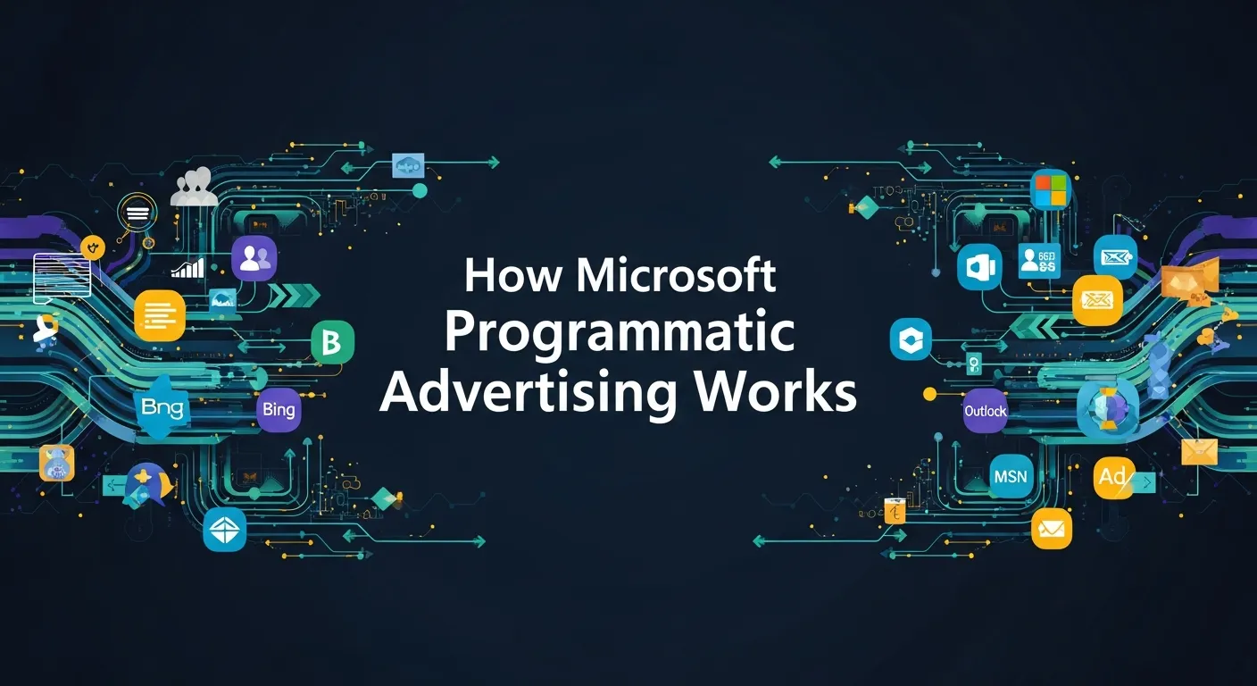 Microsoft Programmatic Advertising workflow showing automated ad buying process