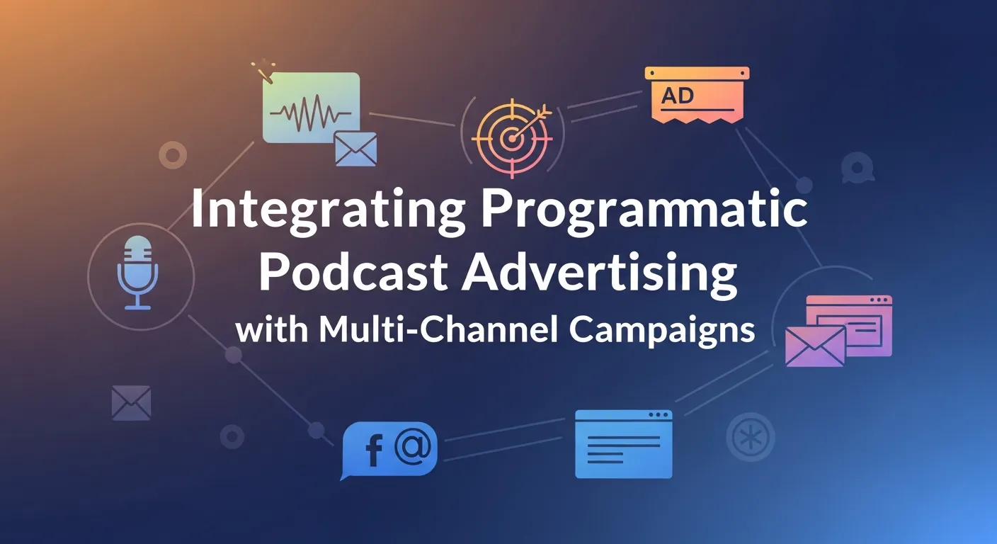 Illustration showing how to integrate programmatic podcast advertising into multi-channel campaigns