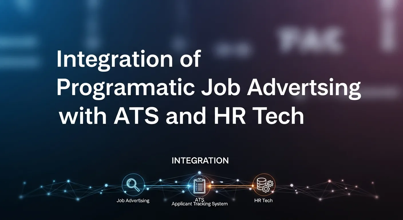 Diagram explaining how programmatic job advertising connects with ATS and HR software