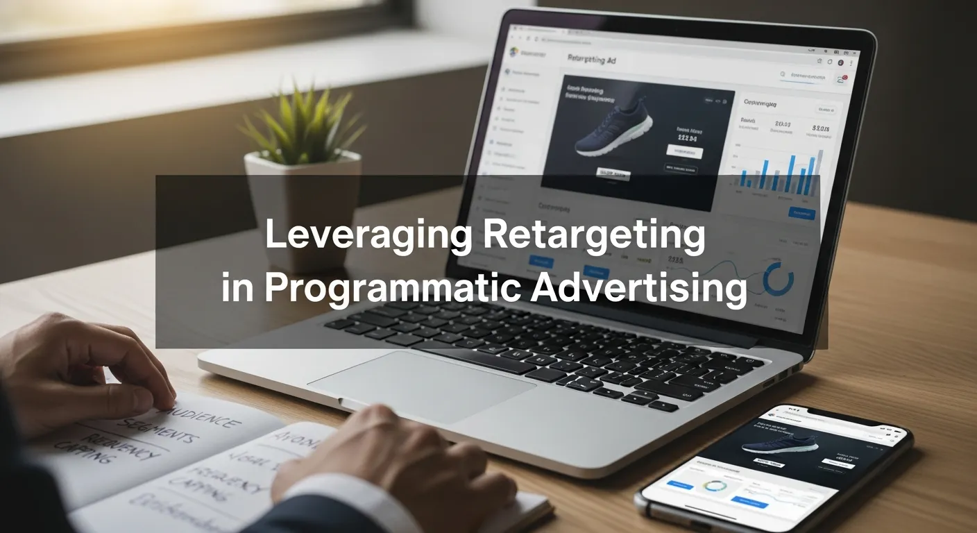 Illustration showing small businesses leveraging retargeting in programmatic advertising to re-engage potential customers and increase conversions