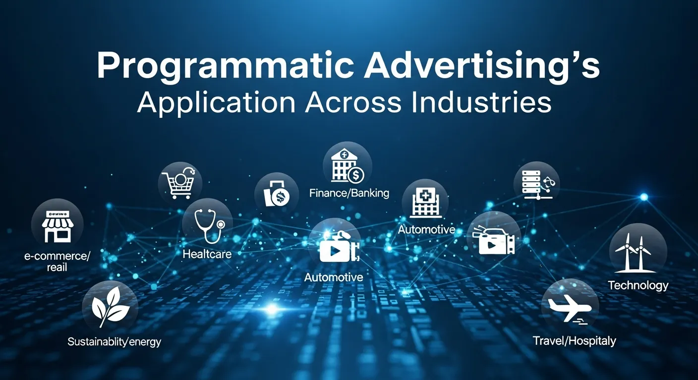 Graphic showing how programmatic advertising is applied across various industries