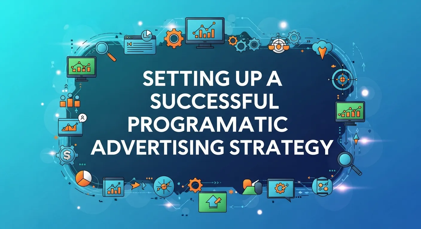 Step-by-step illustration of setting up a successful Programmatic Advertising strategy, including defining goals, identifying target audience, choosing a DSP, creating ad creatives, and monitoring campaign performance.