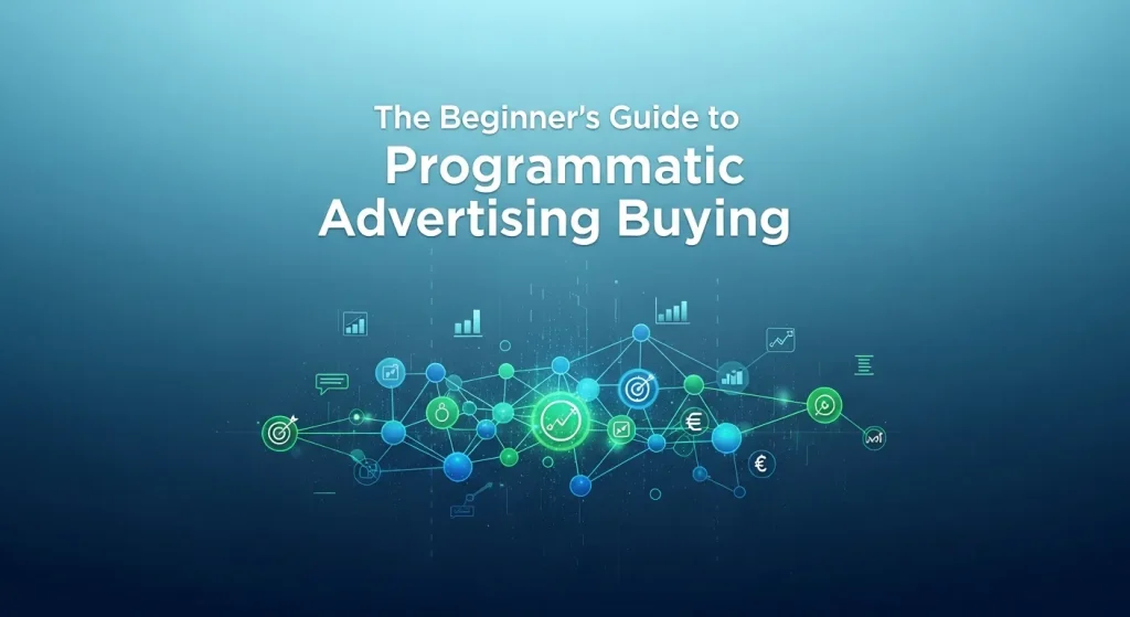 Illustration showing how programmatic advertising buying works