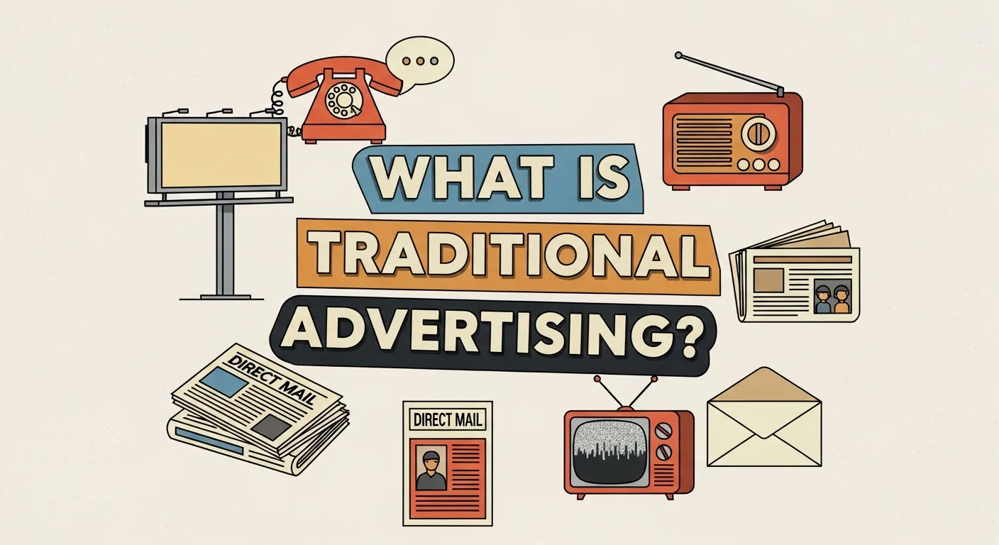 Diagram showing how traditional advertising works