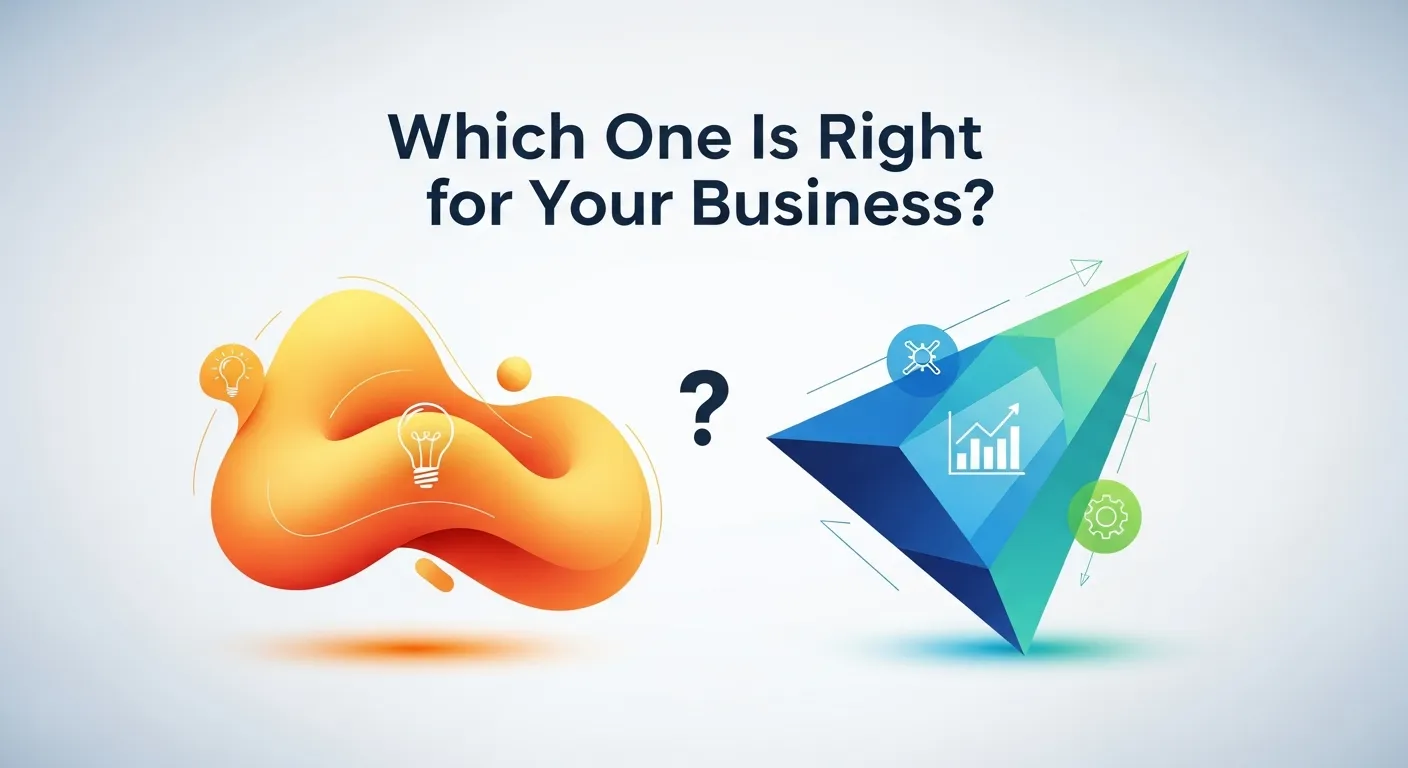 Concept graphic showing decision factors for choosing an advertising strategy