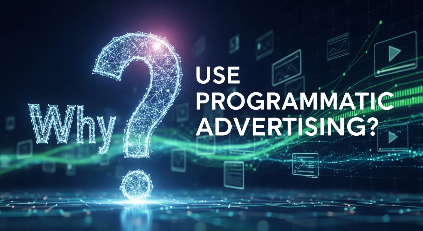 Diagram of programmatic advertising showing automation, targeting, and efficiency