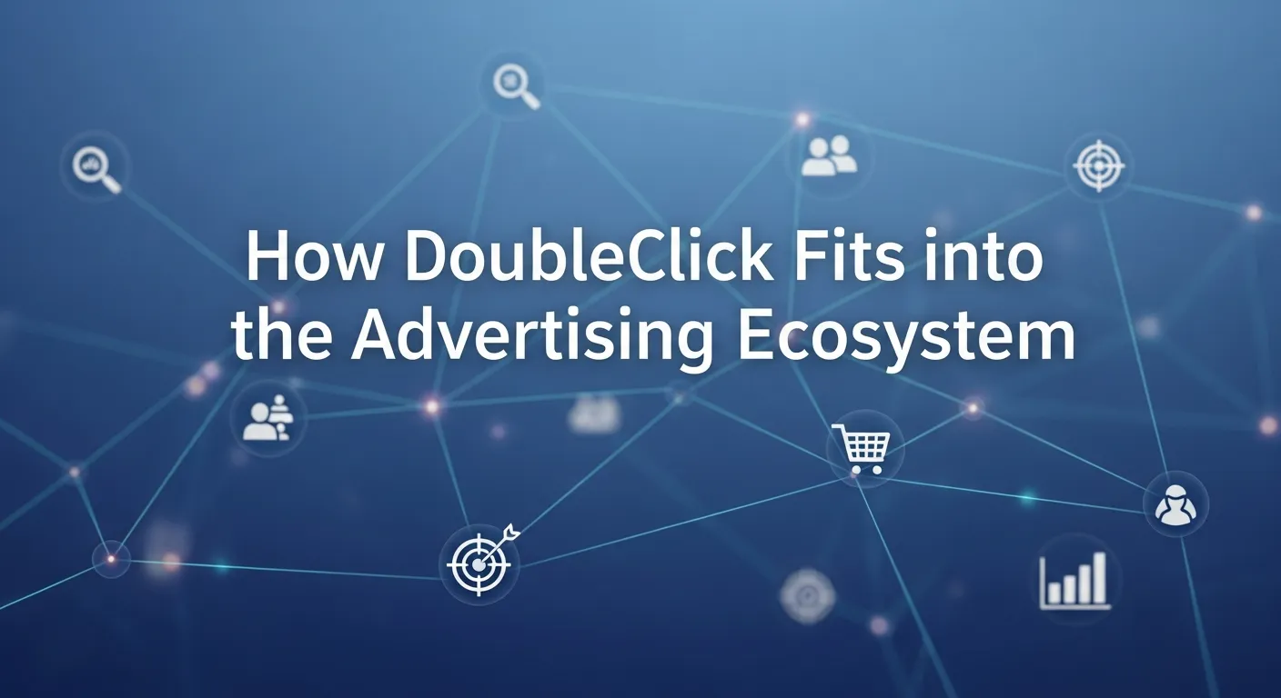 Visual explaining DoubleClick’s role in the advertising ecosystem and its relation to Facebook
