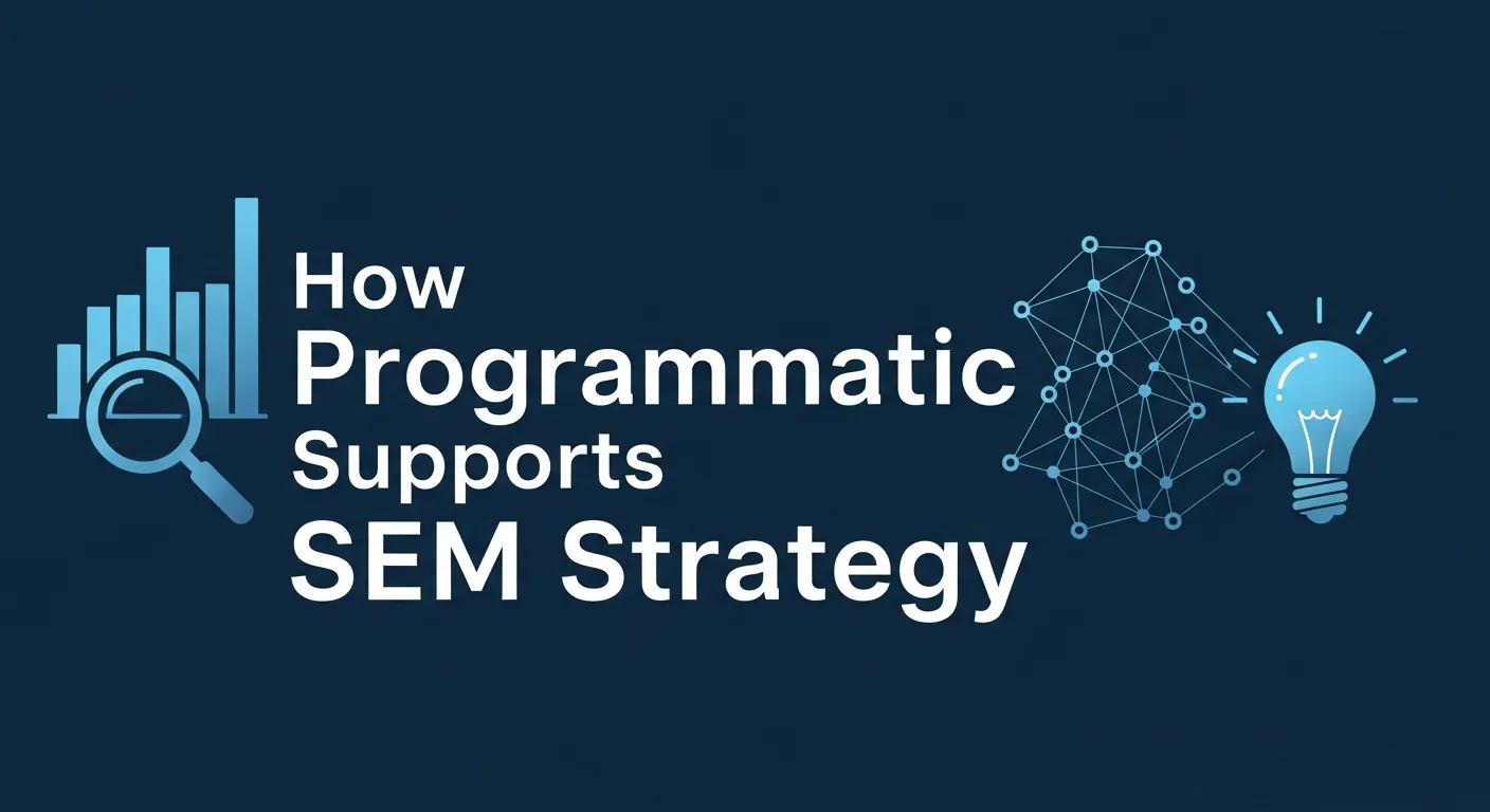 Programmatic and SEM integration graphic showing cross-channel marketing optimization