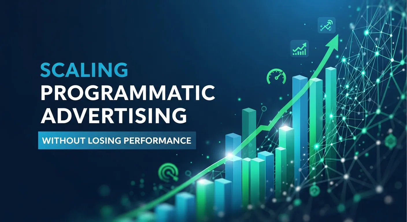 Visual representation of programmatic advertising growth balanced with performance optimization