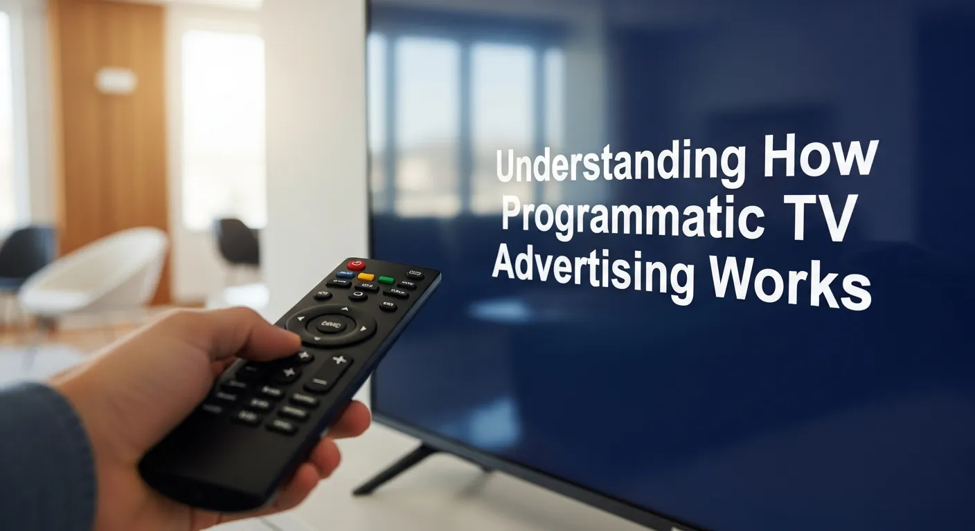 Programmatic TV advertising workflow showing targeting and real-time bidding