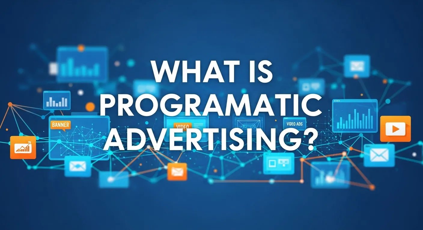 Flowchart explaining the programmatic advertising process from ad placement to audience targeting